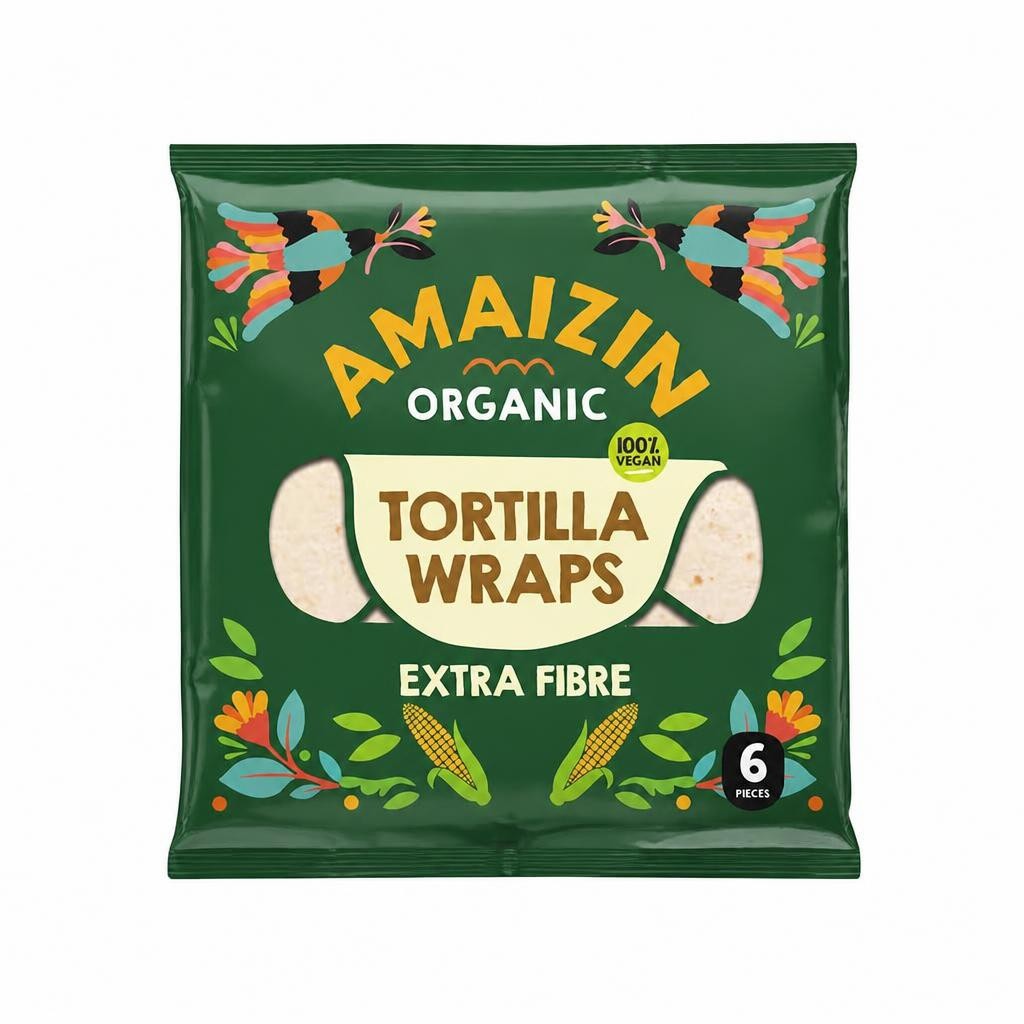 Organic Extra Fibre Tortilla Wraps 240g (Amaizin)