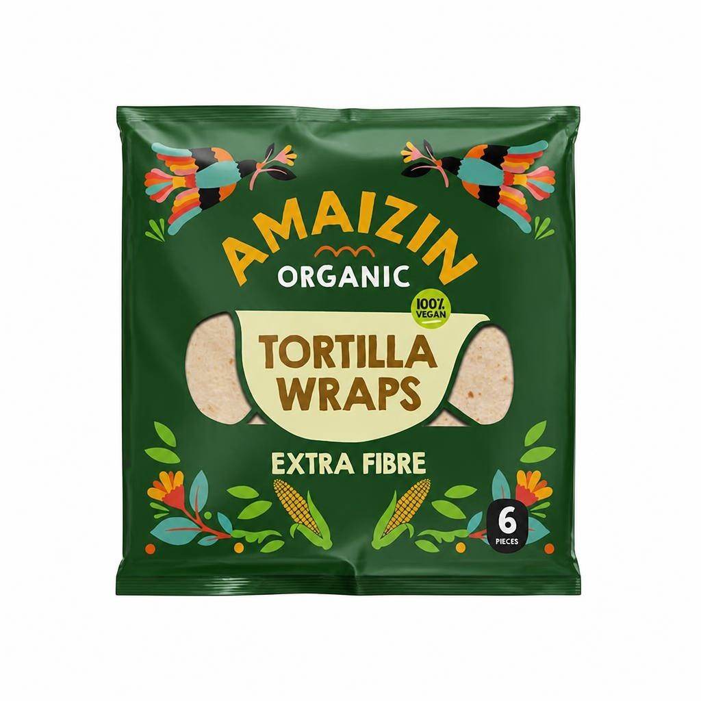 Organic Extra Fibre Tortilla Wraps 240g (Amaizin)