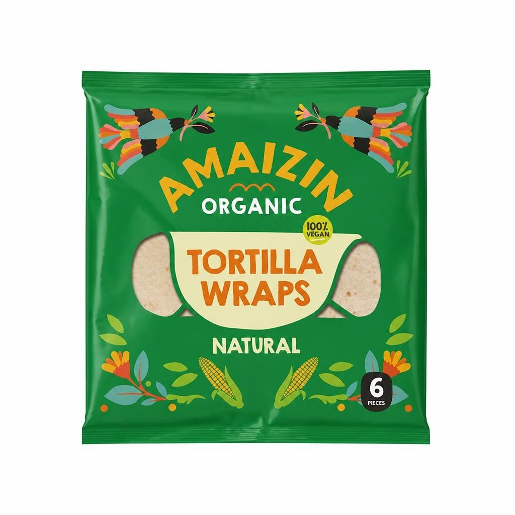 Organic Wheat Tortilla Wraps 240g (Amaizin)
