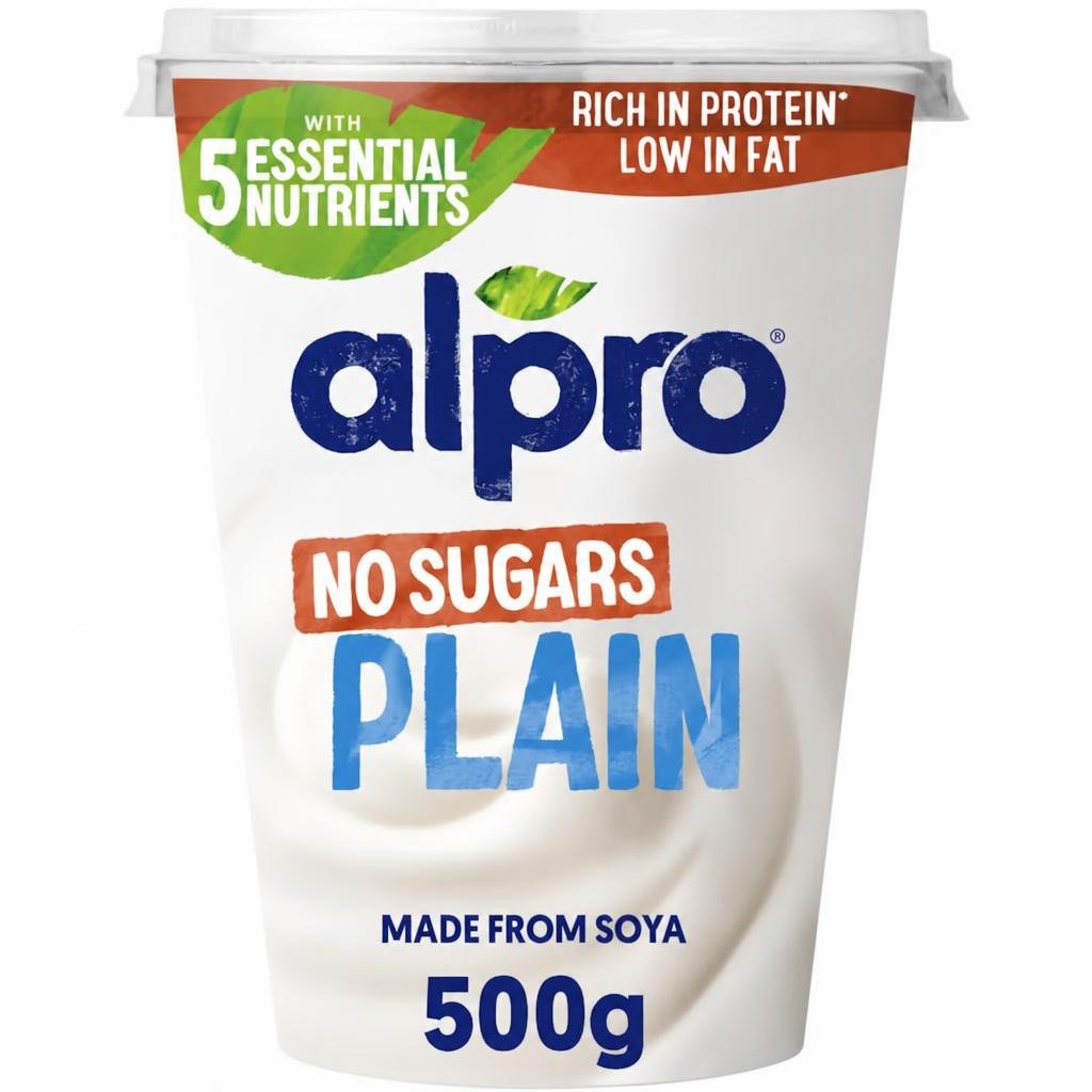 Alpro Plain No Sugars Dairy Free Soya Yoghurt Alternative 500g