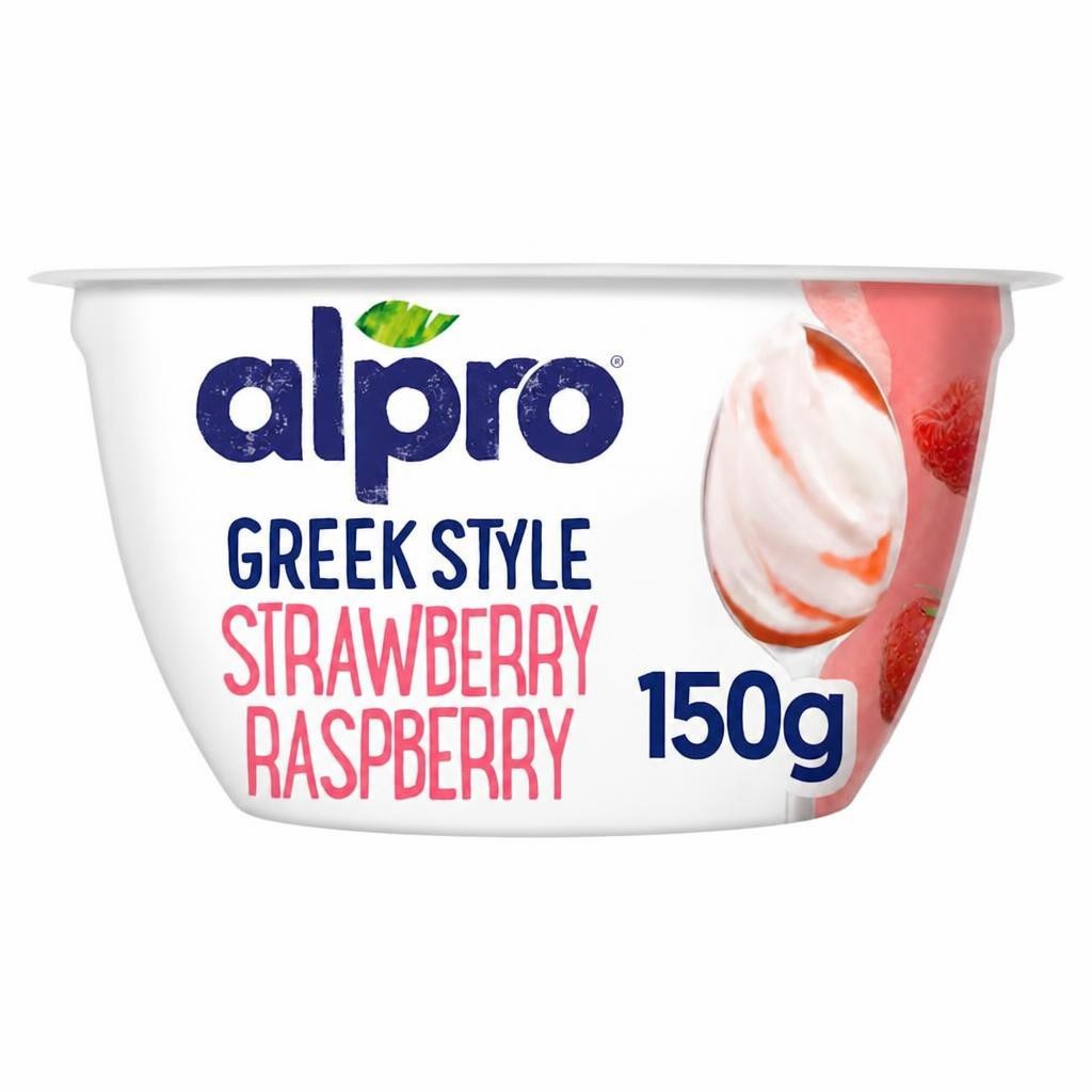 Alpro Greek Style Strawberry Raspberry Yoghurt Alternative 150g