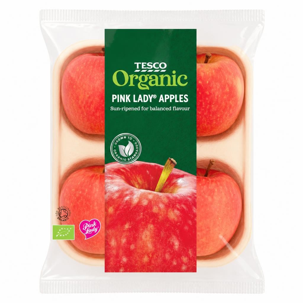 Tesco Organic Pink Lady Apples Approx 4