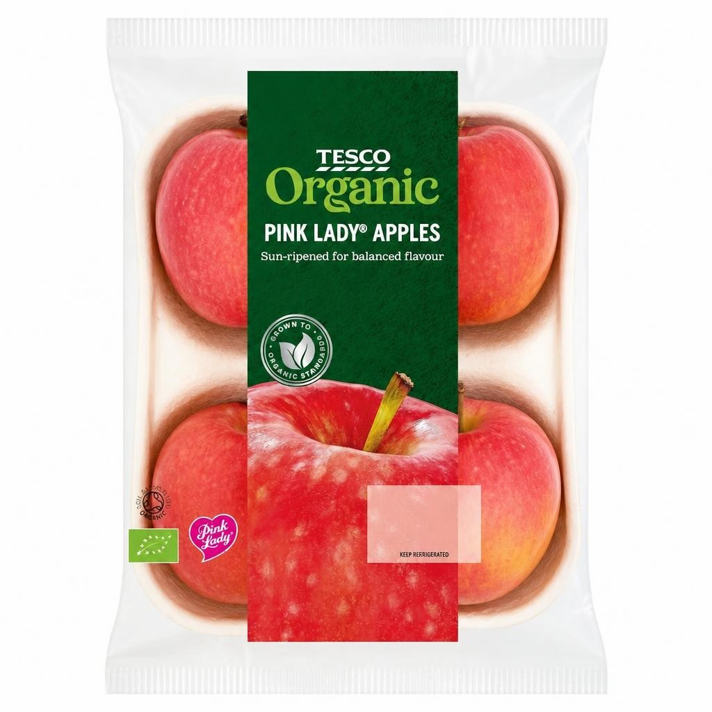 Tesco Organic Pink Lady Apples Approx 4