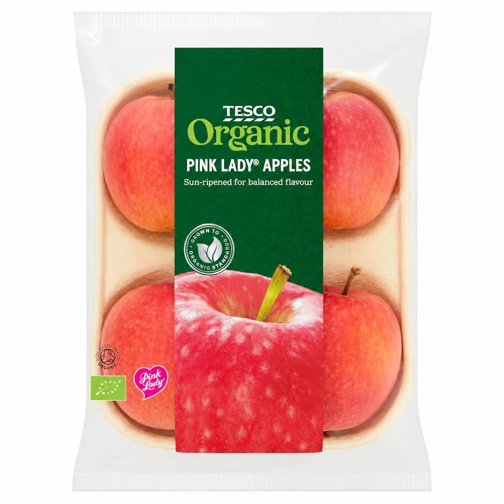 Tesco Organic Pink Lady Apples Approx 4