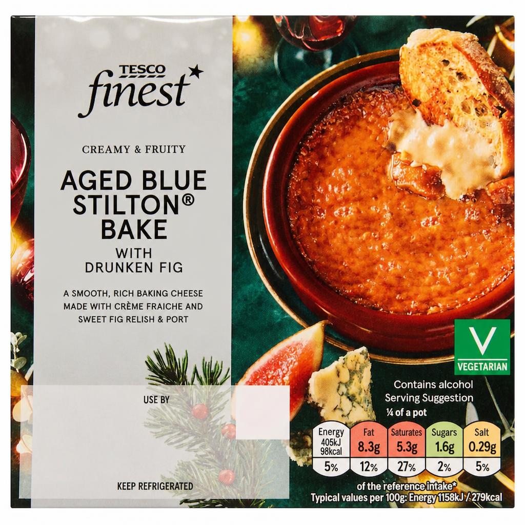 Tesco Finest Aged Blue Stilton® With Drunken Fig Bake 150G