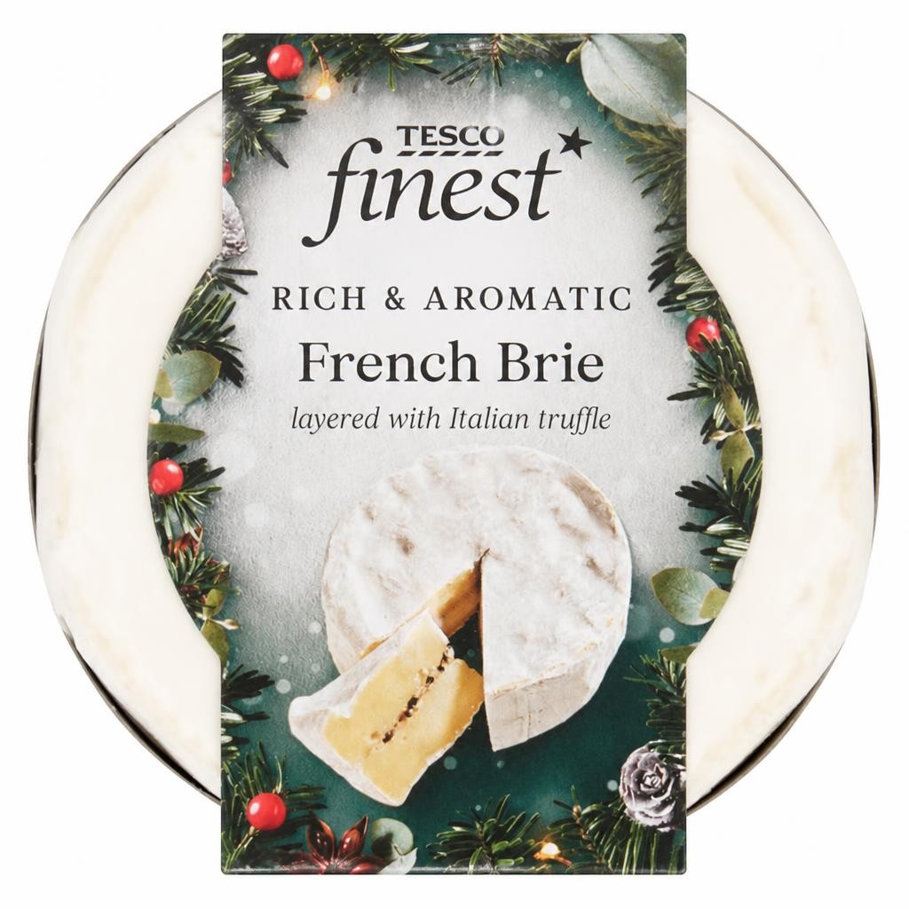 Tesco Finest French Brie Cheese Layered With Italian Truffle 135g