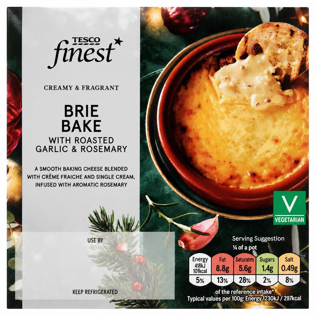 Tesco Finest Brie Bake With Roasted Garlic & Rosemary 150G