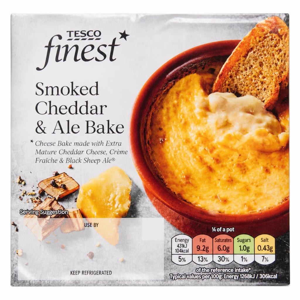 Tesco Finest Hickory Smoked Extra Mature Cheddar Bake With Ale 150G