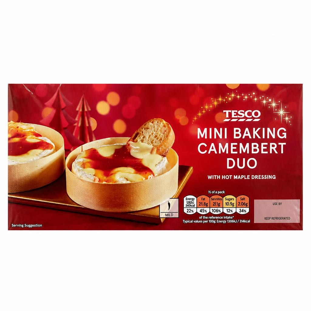 TESCO 2 MINI CAMEMBERT WITH HOT MAPLE 280G
