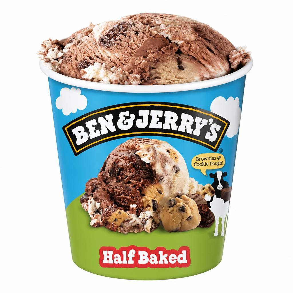 Ben & Jerry's Half Baked Chocolate & Vanilla Ice Cream Tub 465ml