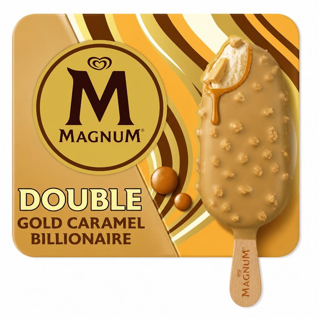 Magnum Double Gold Caramel Billionaire Ice Cream Sticks 3x85ml