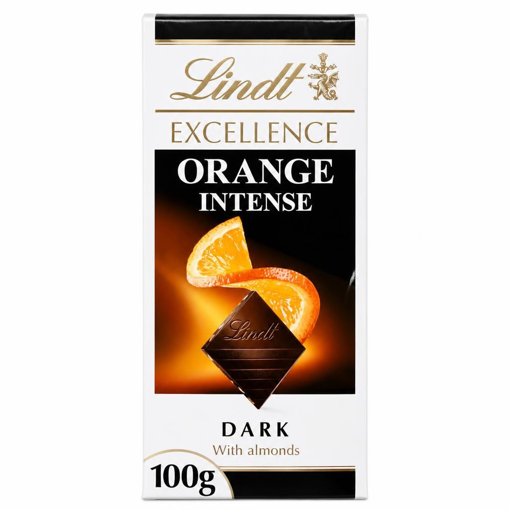 Lindt Excellence Dark with Almonds Chocolate Bar – Orange Intense 100g