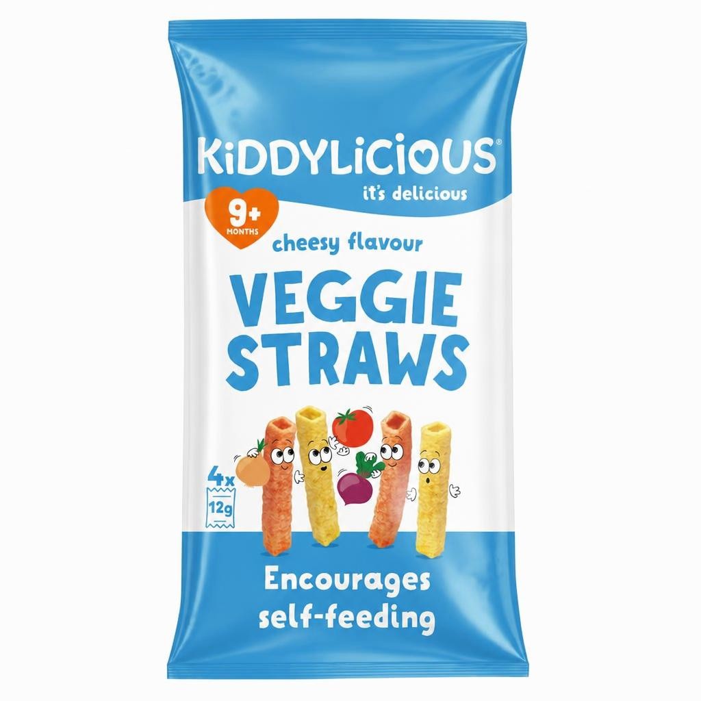 Kiddylicious Cheesy Veggie Straws 4X12g