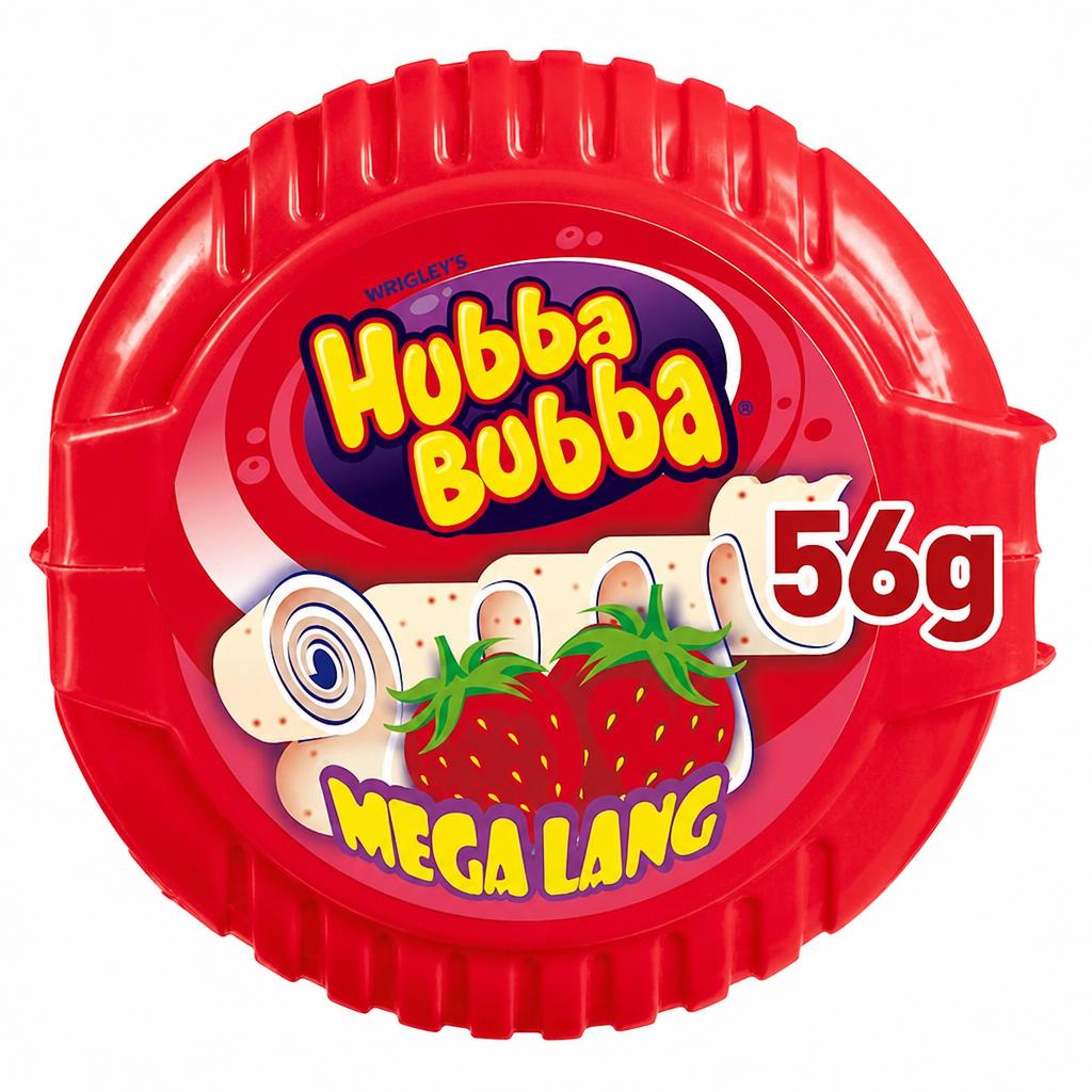 Hubba Bubba Snappy Strawberry Bubblegum Mega Long Tape 56g