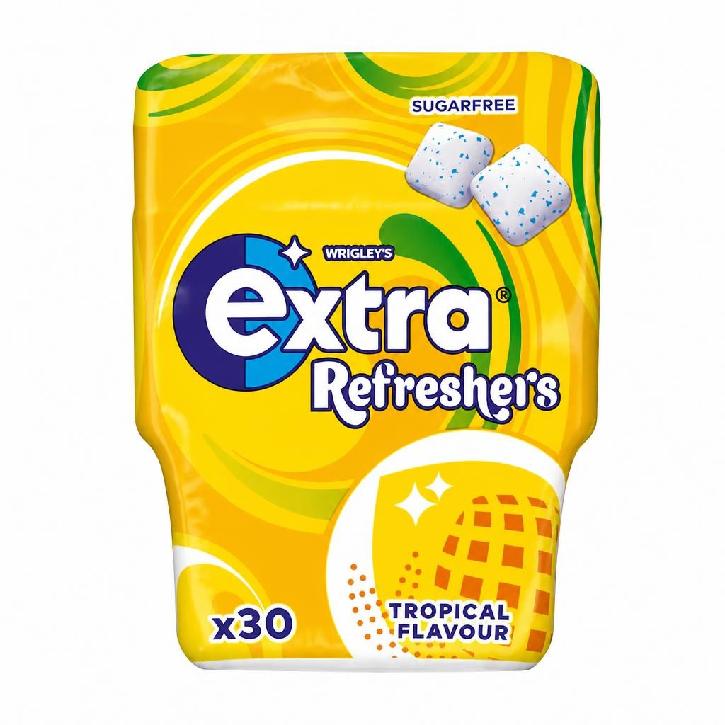 Extra Refreshers Tropical Chewing Gum Bottle 30 Pieces