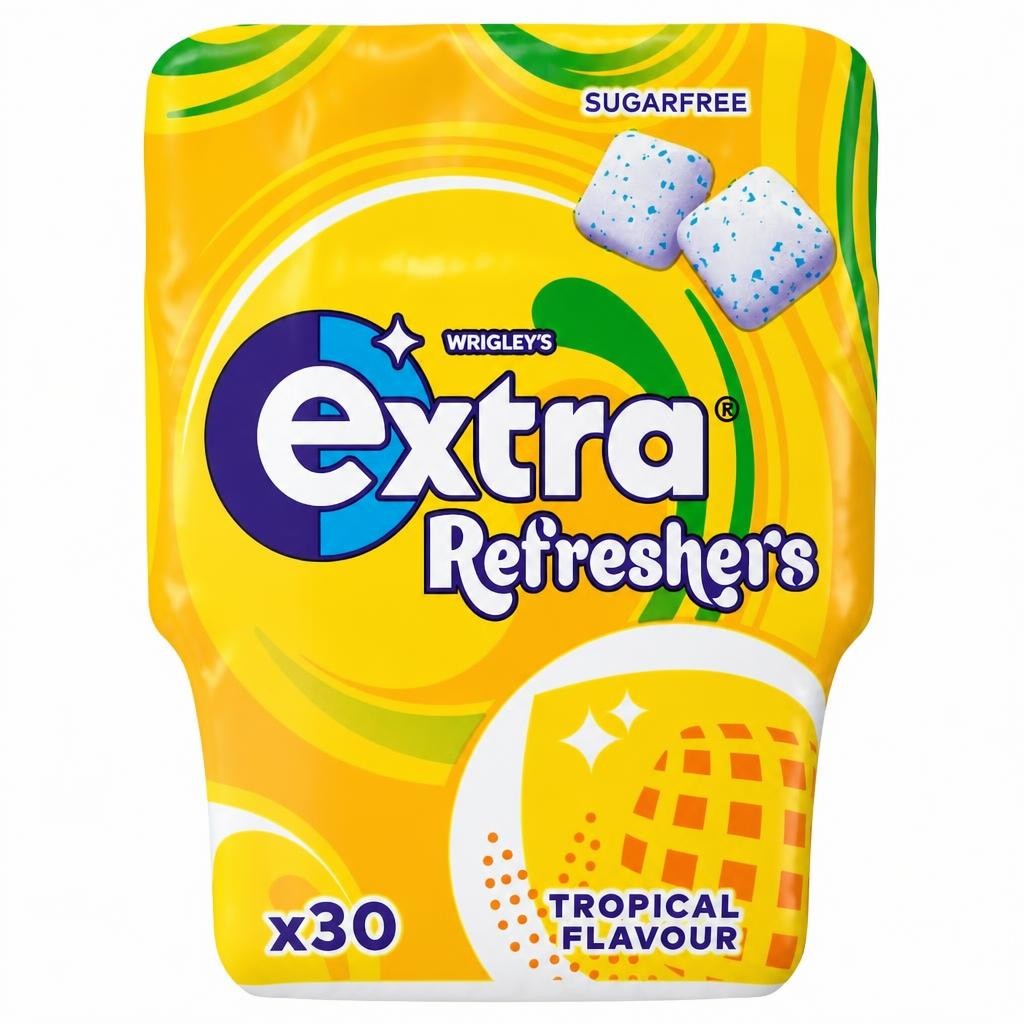 Extra Refreshers Tropical Chewing Gum Bottle 30 Pieces