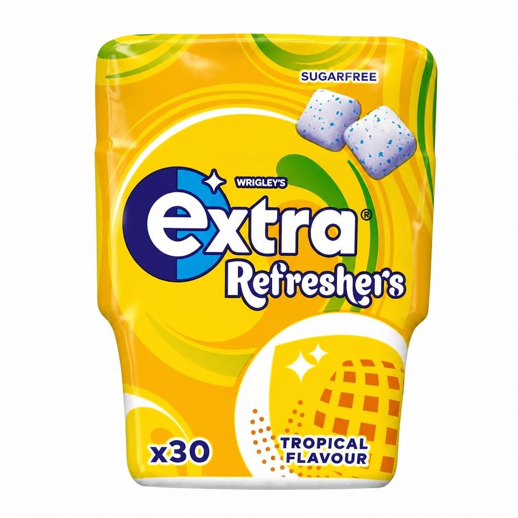 Extra Refreshers Tropical Chewing Gum Bottle 30 Pieces