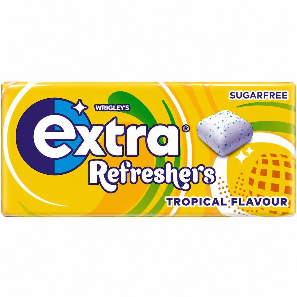 Extra Refreshers Tropical Sugarfree Chewing Gum Handy Box 7 pieces