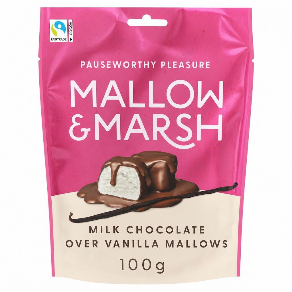 Mallow & Marsh Milk Chocolate Over Vanilla Mallows 100g