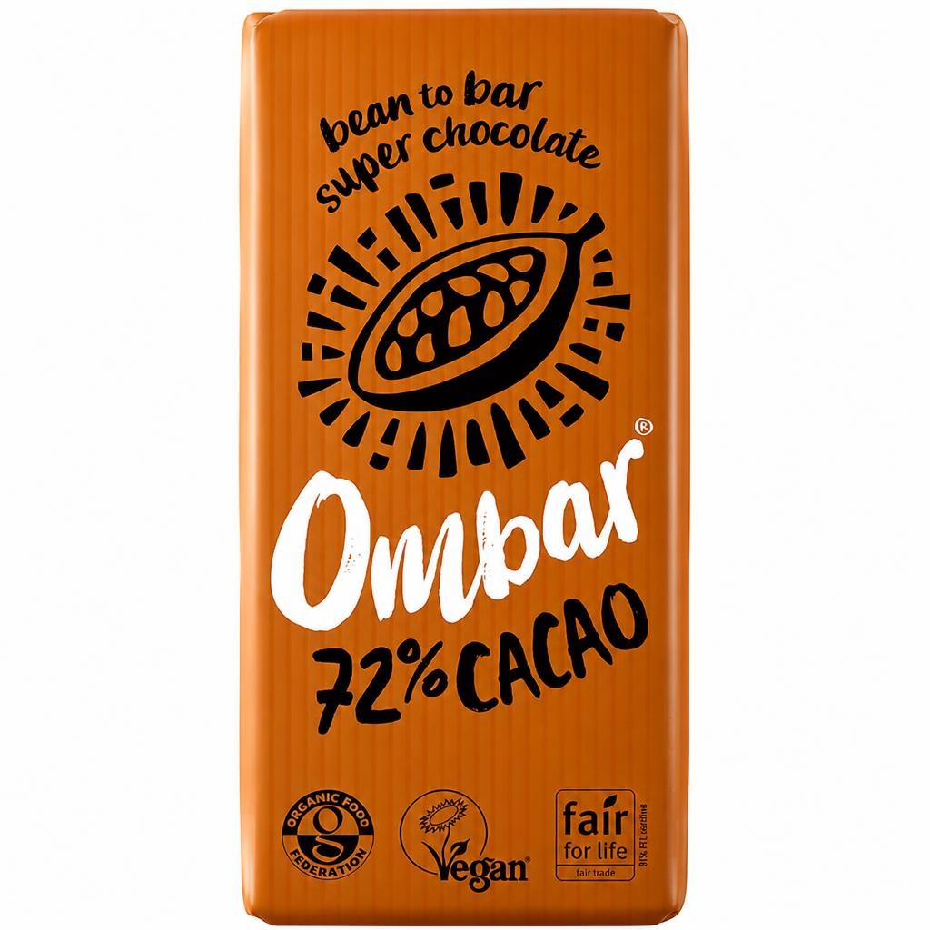 Organic 72% Cacao Bar 70g (Ombar)