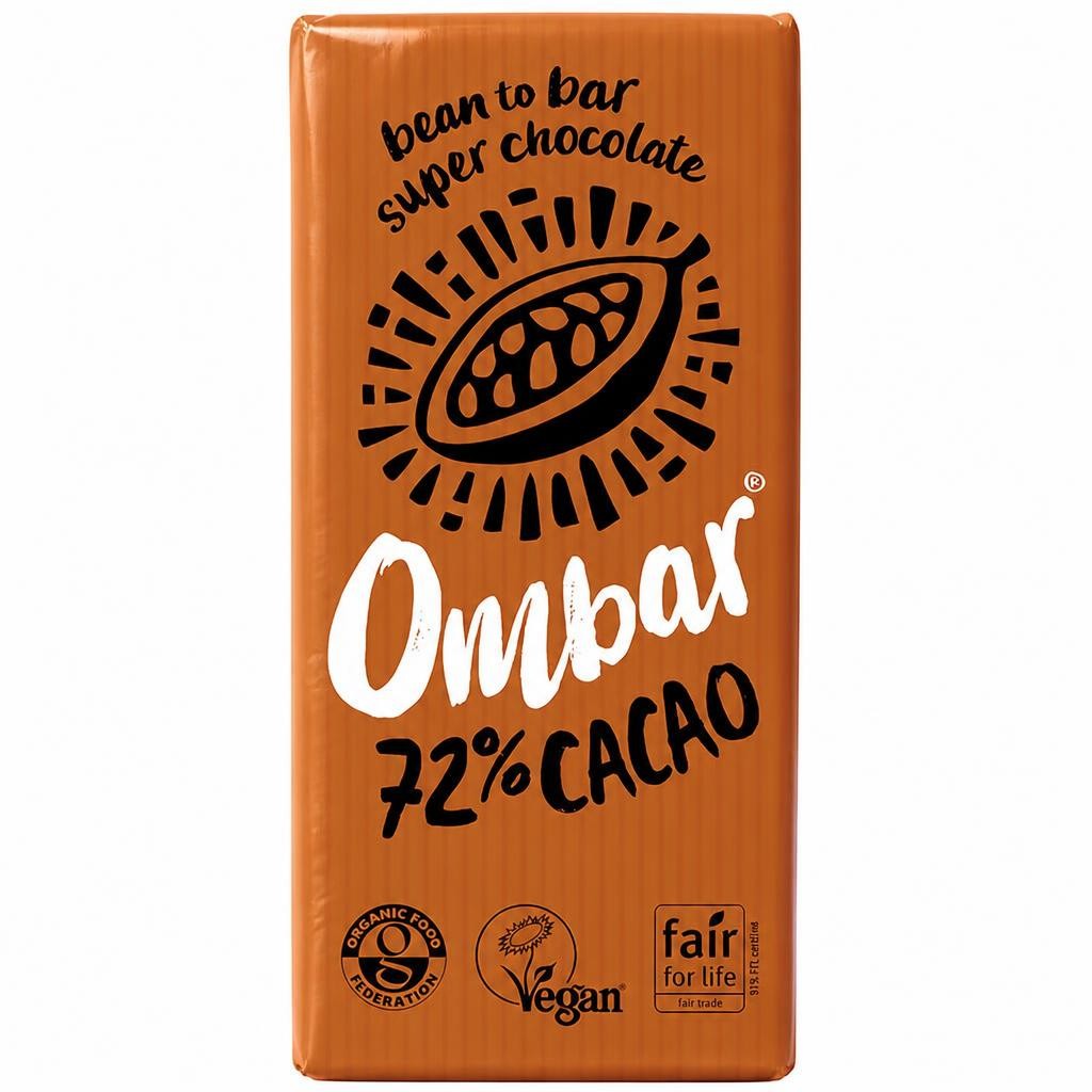 Organic 72% Cacao Bar 70g (Ombar)