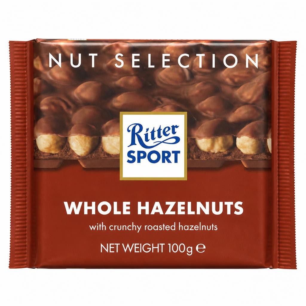 Ritter Sport Milk Chocolate with Whole Hazelnuts 100 g