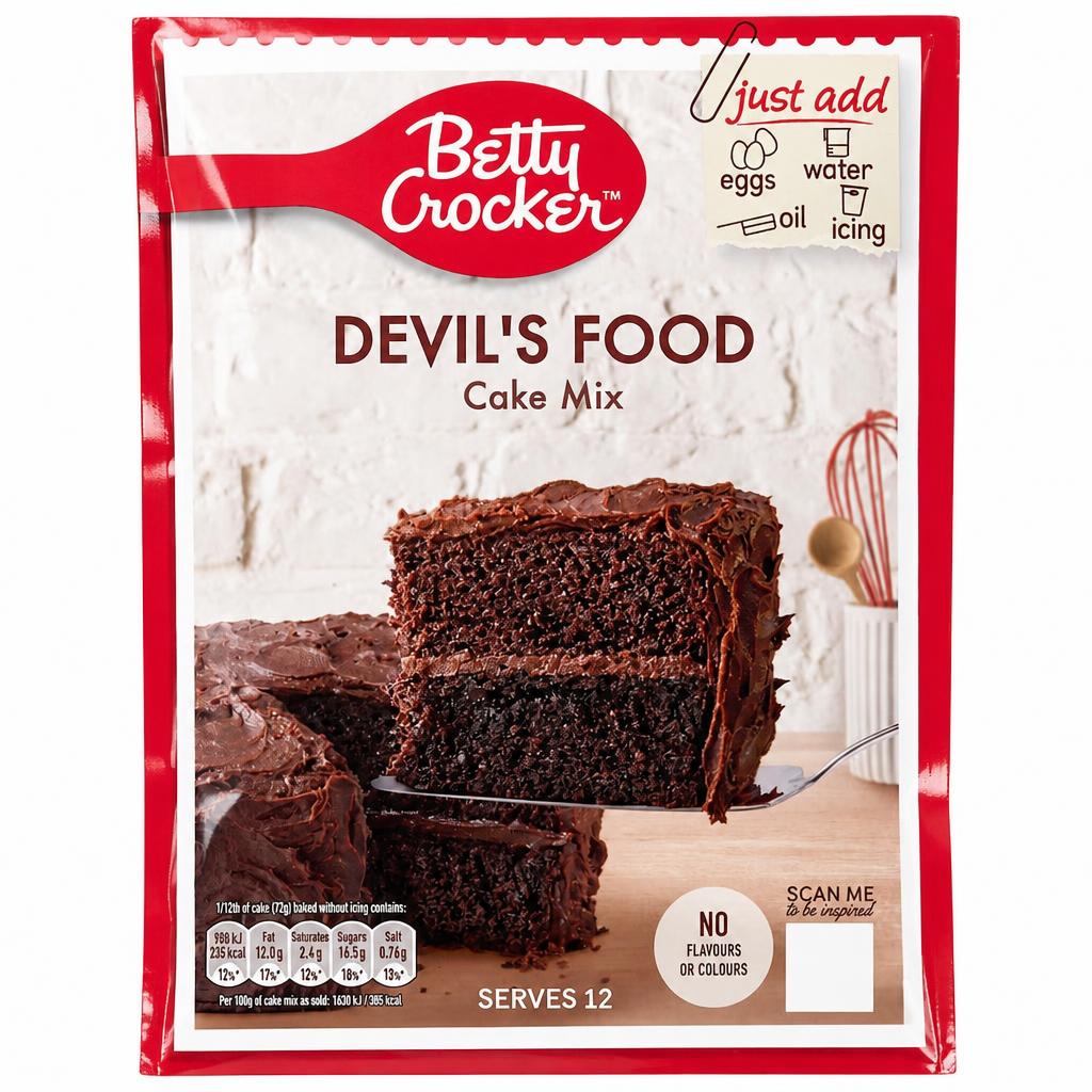 Betty Crocker Devils Food Chocolate Cake Mix 425G