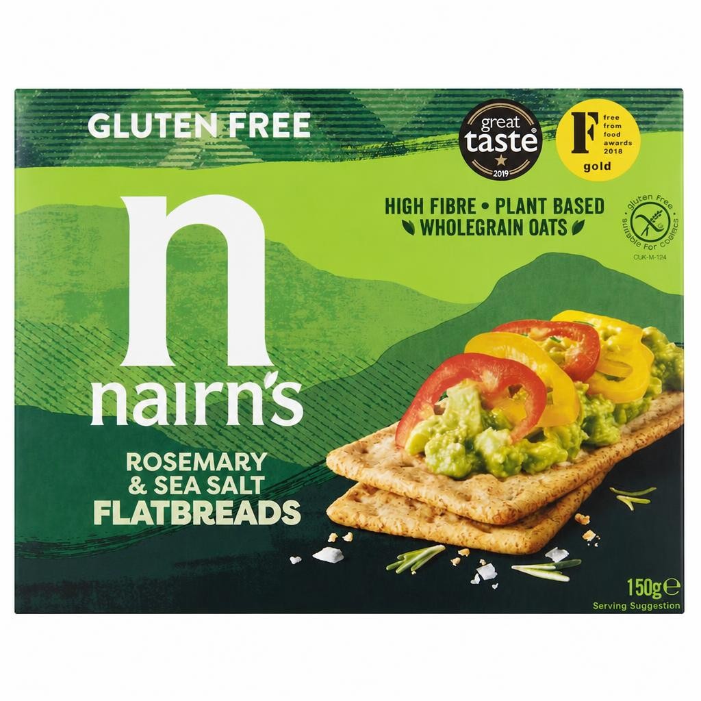 Nairn's Gluten Free Rosemary & Sea Salt Flatbreads 150g