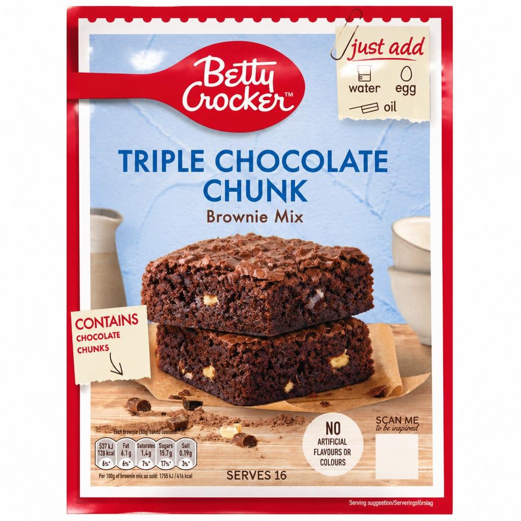 Betty Crocker Triple Chocolate Brownie Mix 415G