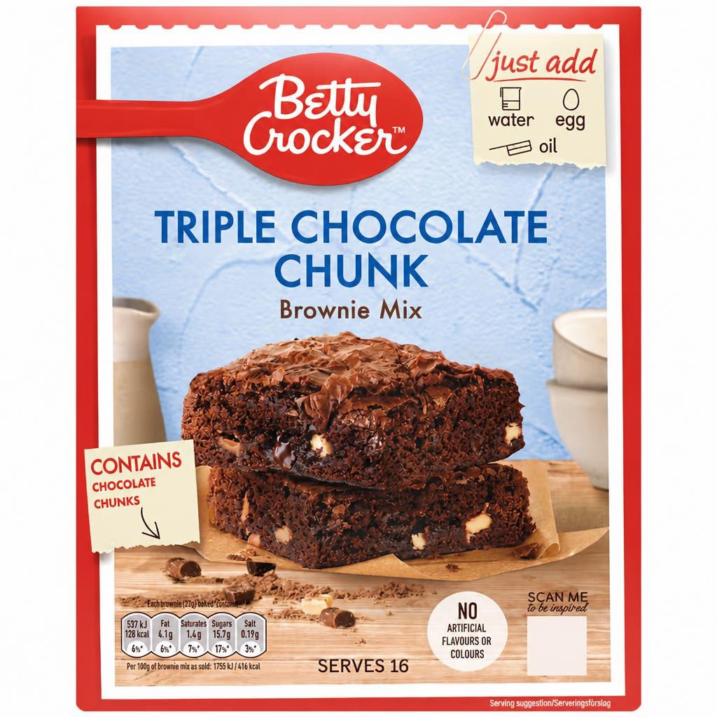 Betty Crocker Triple Chocolate Brownie Mix 415G