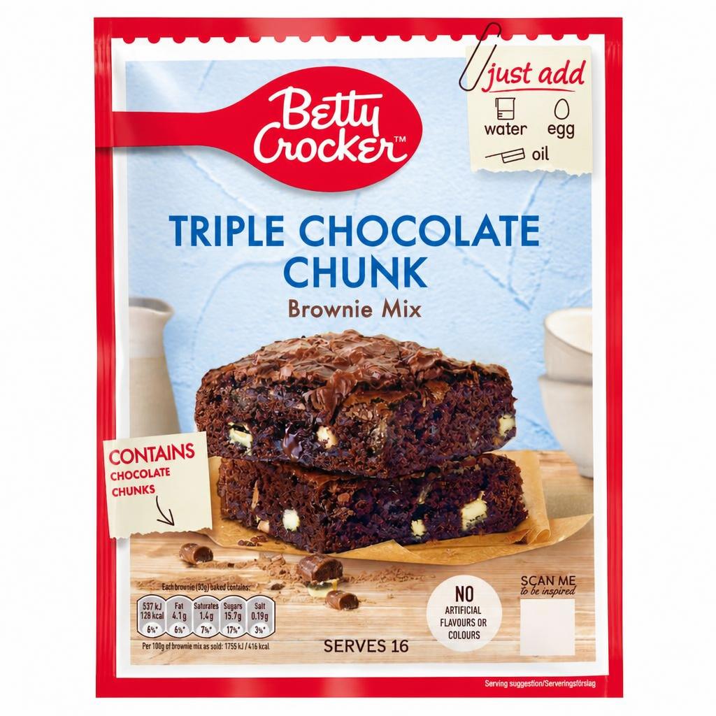 Betty Crocker Triple Chocolate Brownie Mix 415G