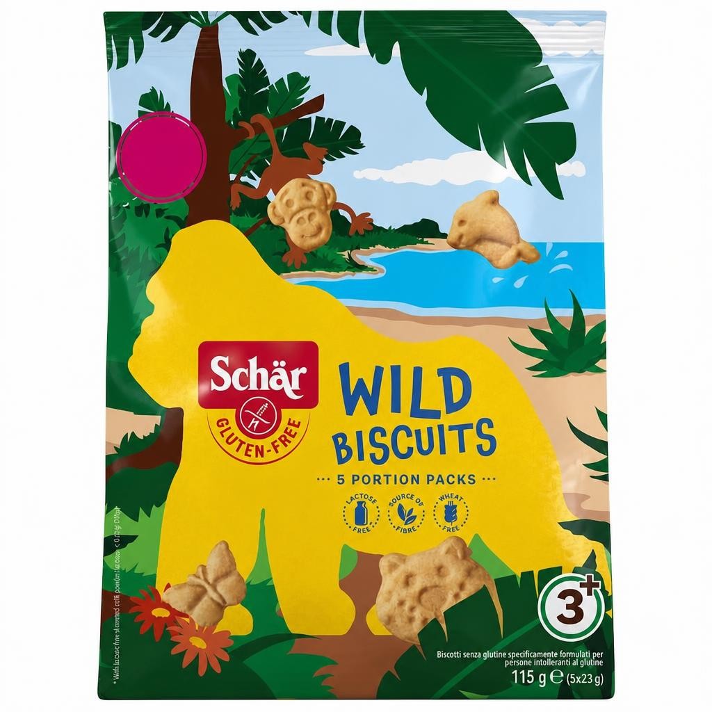 Dr Schar Gluten Free Wild Biscuits 3+ Years 115g