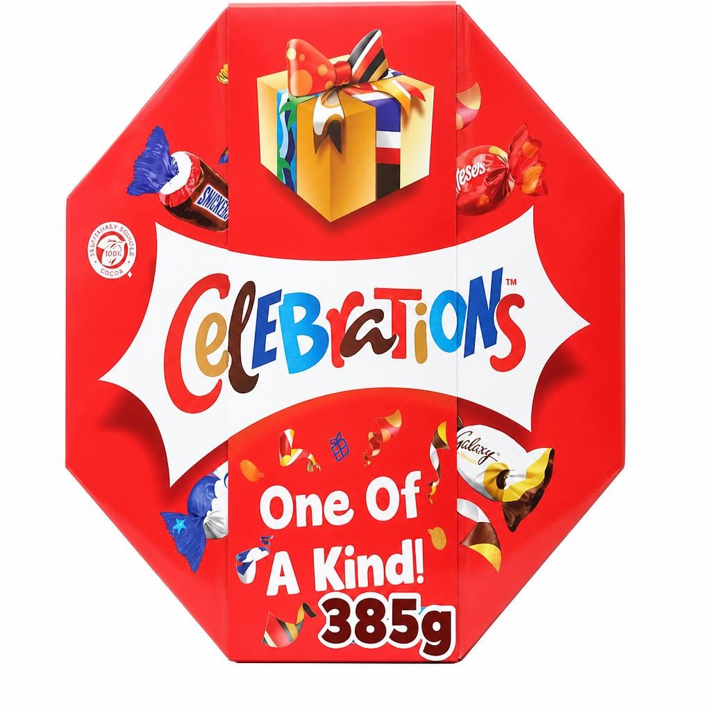 Celebrations Milk Personalised, 'One of a Kind' sleeved Chocolate Gift Box of Mini Chocolates & Biscuit Bars Centerpiece 385g