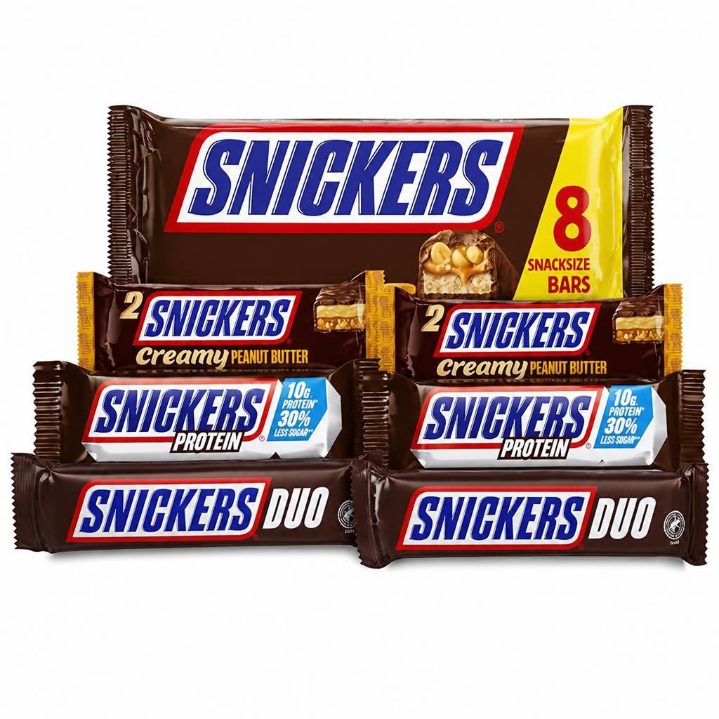 Snickers Gift Hamper – Milk Chocolate, Peanut, Nougat & Caramel Bar Selection Pack – Perfect for Gifting or Sharing - 7 Pieces Gift for Him and Her, Perfect for Birthday, Thank You or Celebration Gifts