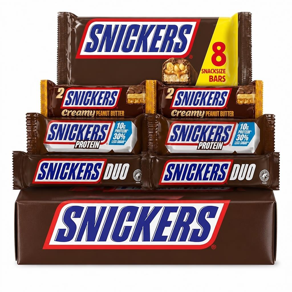 Snickers Gift Hamper – Milk Chocolate, Peanut, Nougat & Caramel Bar Selection Pack – Perfect for Gifting or Sharing - 7 Pieces Gift for Him and Her, Perfect for Birthday, Thank You or Celebration Gifts