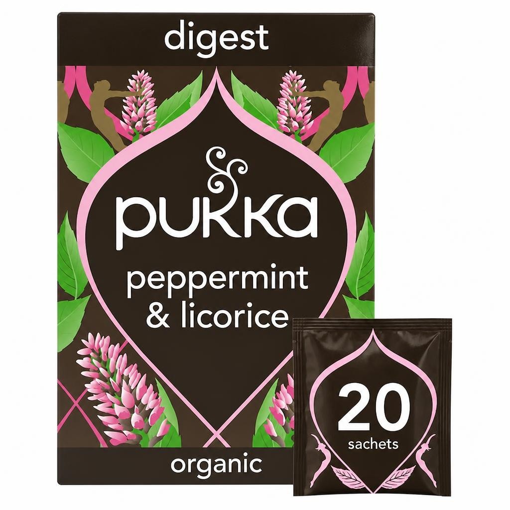 Pukka Organic Peppermint & Licorice Mint Tea 20 Herbal Tea Bags 30g