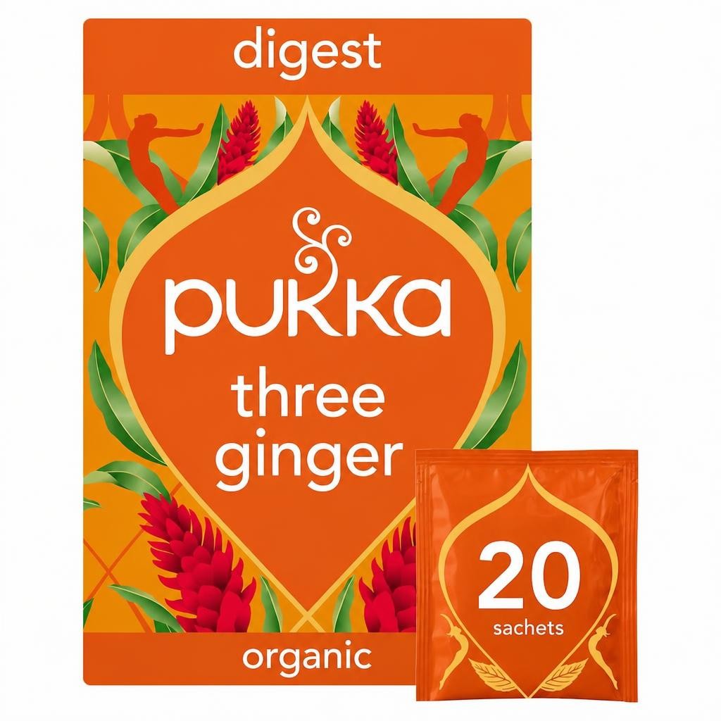 Pukka Organic Three Ginger Tea 20 Herbal Tea Bags 36g