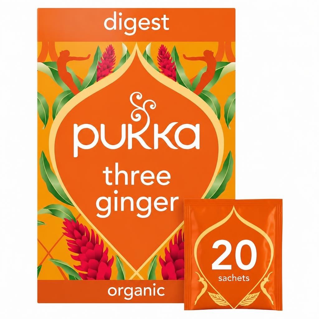 Pukka Organic Three Ginger Tea 20 Herbal Tea Bags 36g