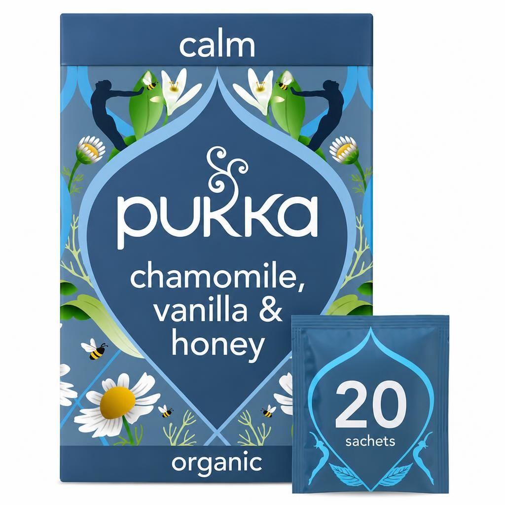 Pukka Organic Chamomile, Vanilla & Manuka Honey Tea 20 Herbal Tea Bags 32g