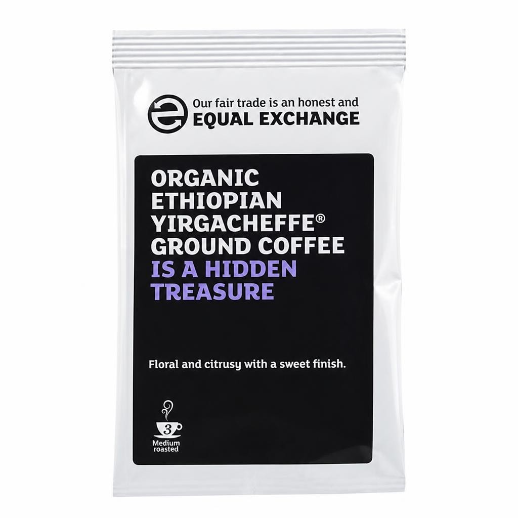 Ethiopian Yirgacheffe Ground Coffee, Organic 227g (Equal Exchange)