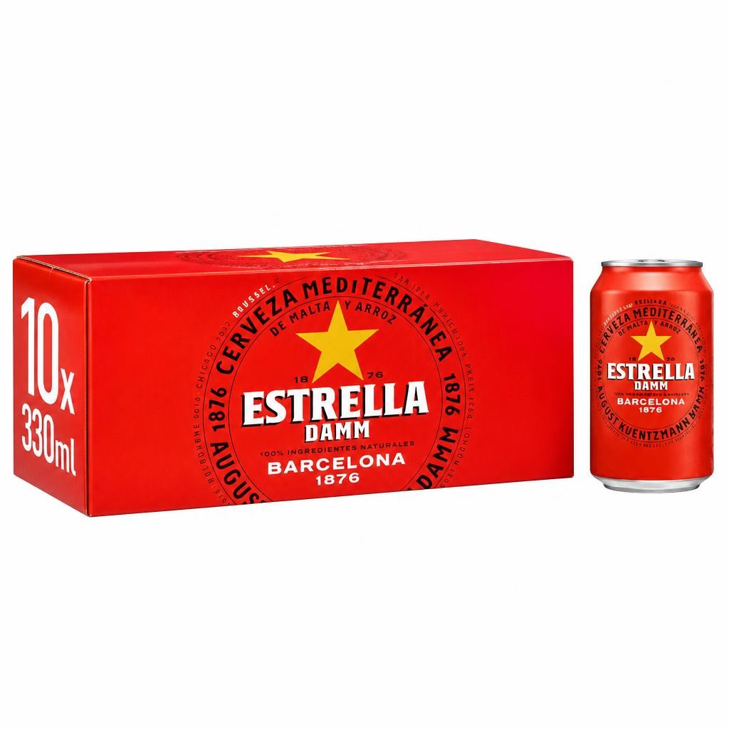 Estrella Damm Lager Beer 10 x 330ml
