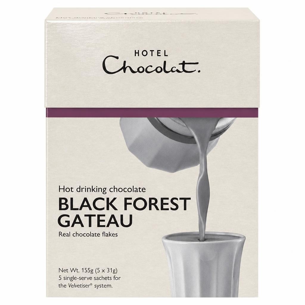 Hotel Chocolat Hot Drinking Chocolate Black Forest Gateau 5 x 31g