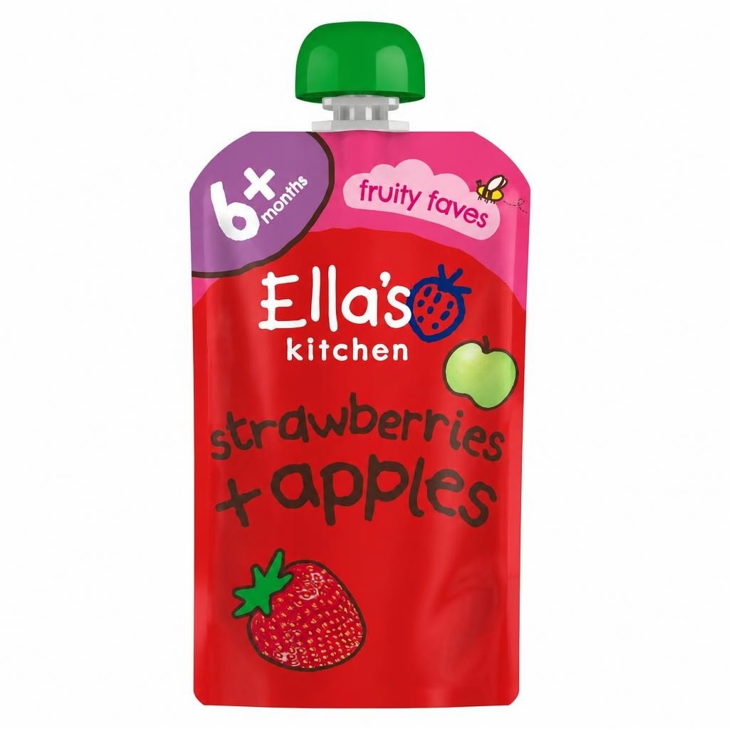 Ella's Kitchen Organic Strawberries and Apples Baby Food Pouch 6m+ 120g