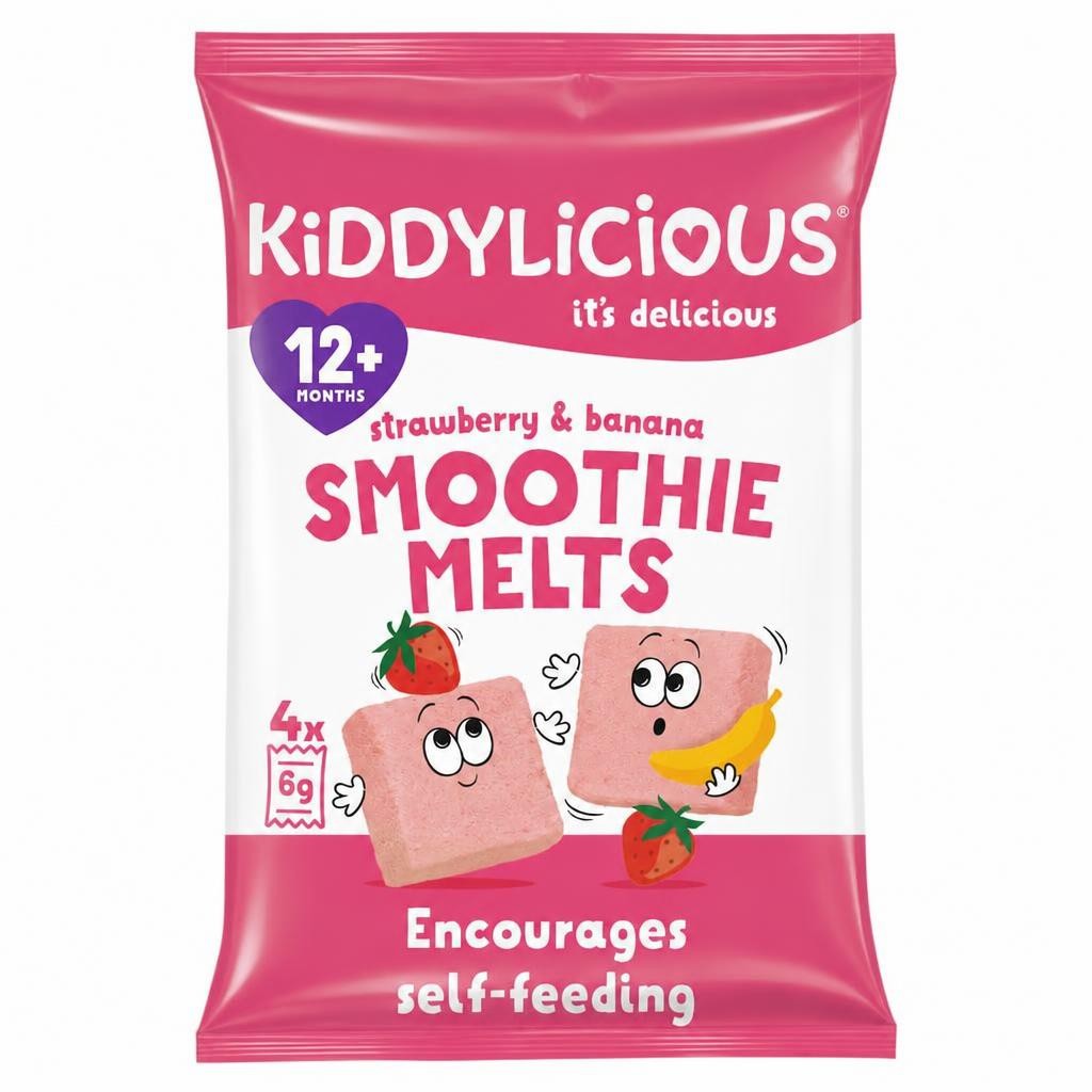 Kiddylicious Strawberry & Banana Melt 12M+4Pk 24G