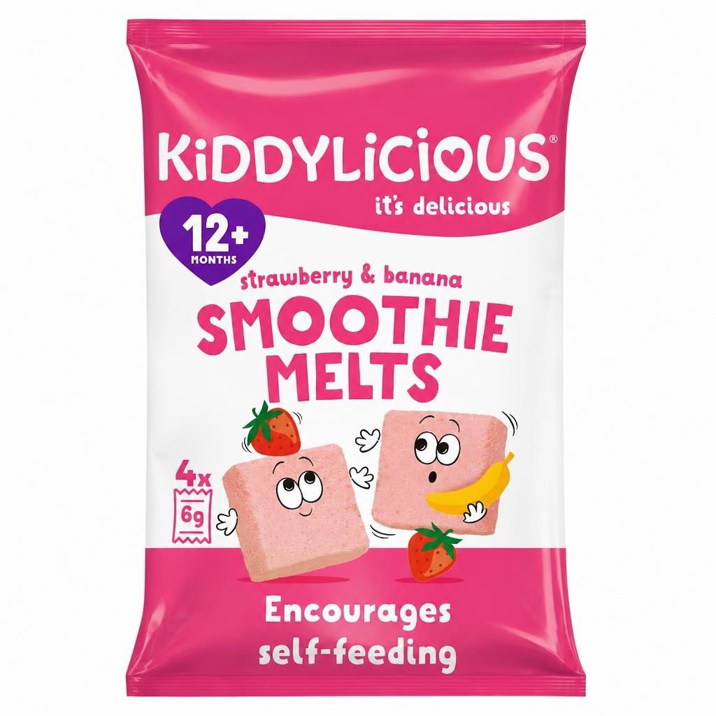 Kiddylicious Strawberry & Banana Melt 12M+4Pk 24G