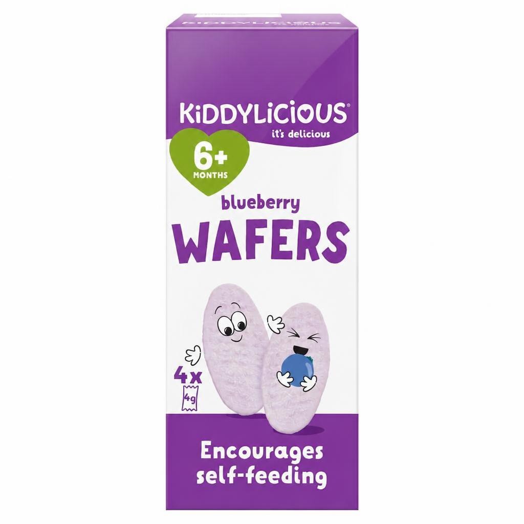 Kiddylicious Blueberry Wafers 6Mth 4Pack 16G
