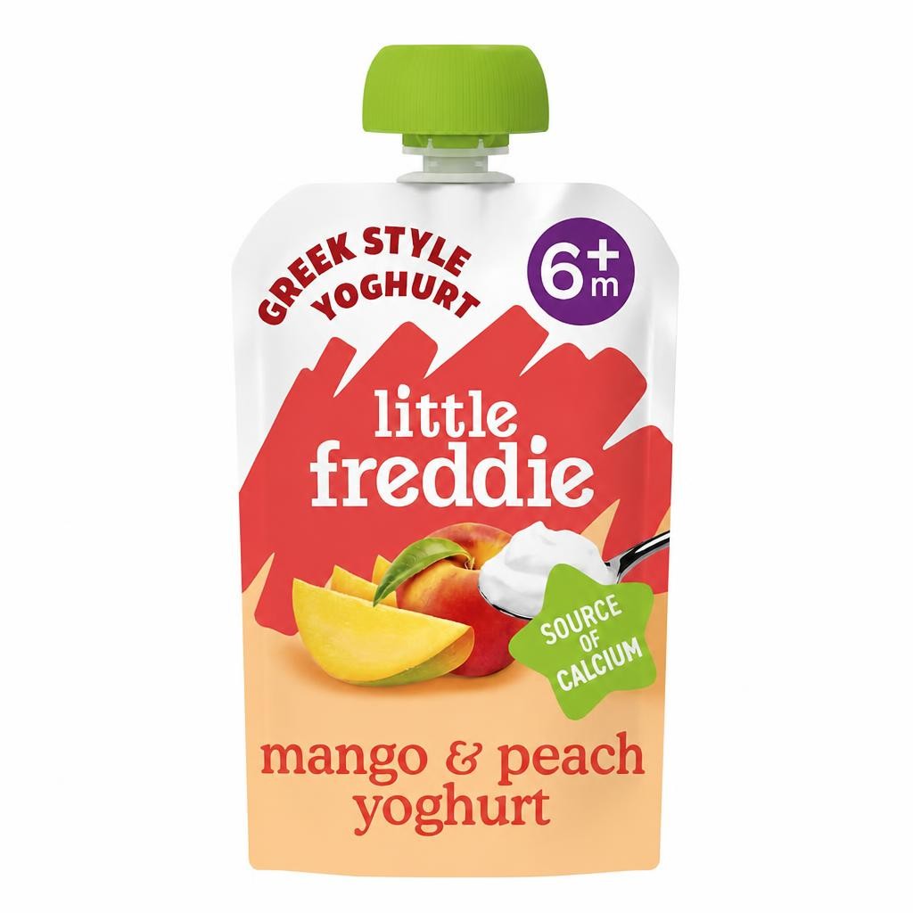 Little Freddie Organic Mango & Peach Greek Style Yoghurt Baby Food Pouch 6+ Months 100g