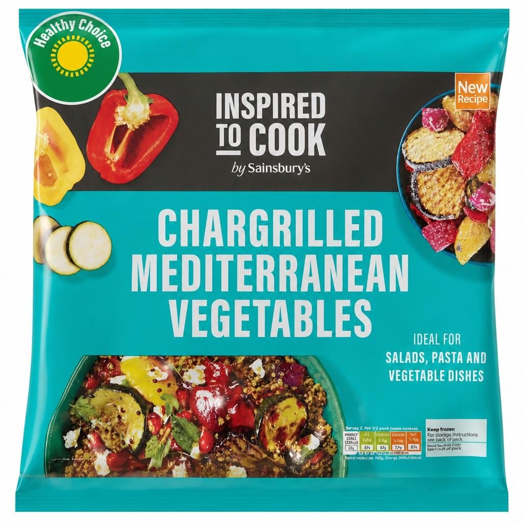Sainsbury's Chargrilled Mediterranean Vegetables (Aubergine, Courgette, Red & Yellow Peppers) 500g