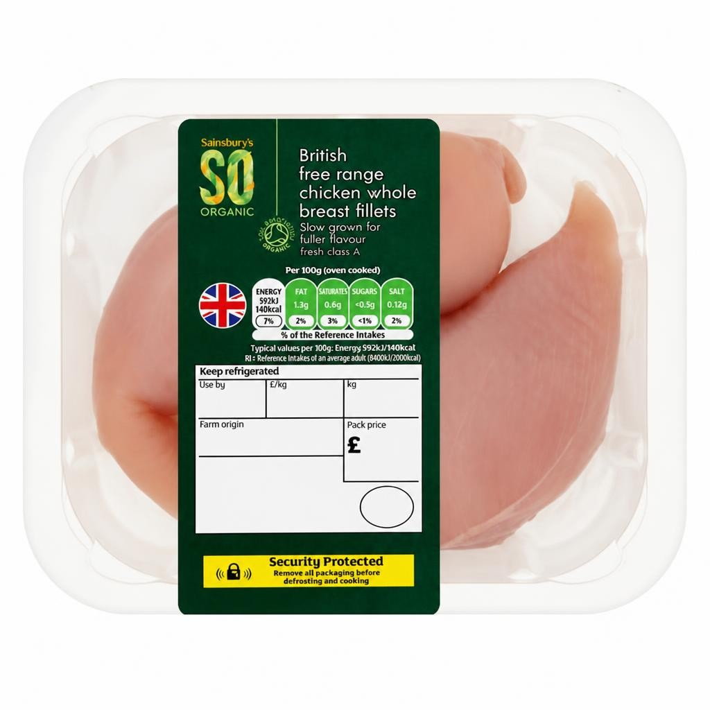 Sainsbury's (Approx. 325g) British Free Range Chicken Breast Fillets, SO Organic