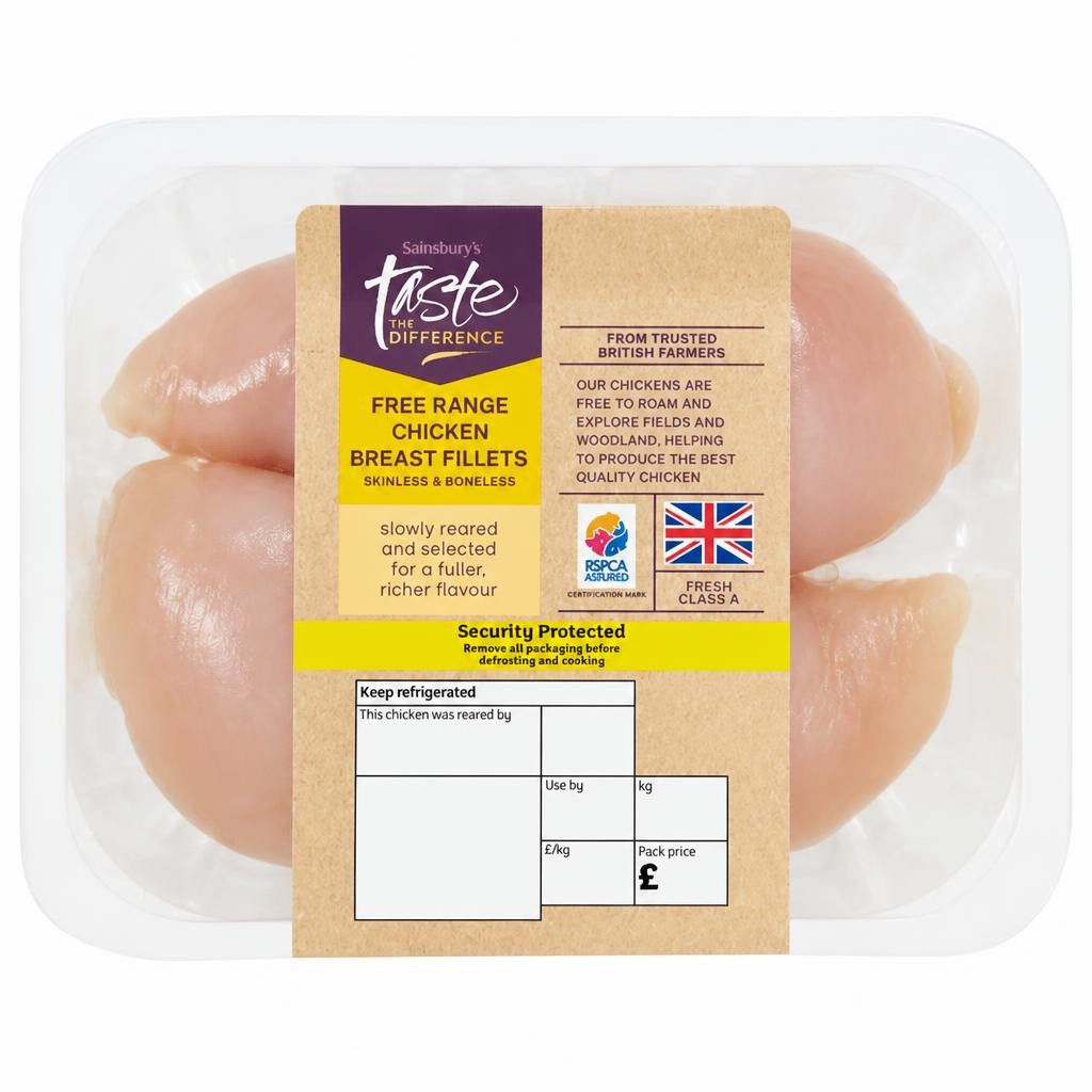Sainsbury's 2 British Free Range Chicken Breast Fillets, Taste the Difference (Approx. 310g)